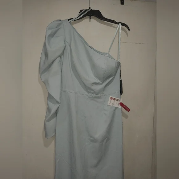 Mac Duggal Light Blue One Shoulder Dress - Picture 8 of 16